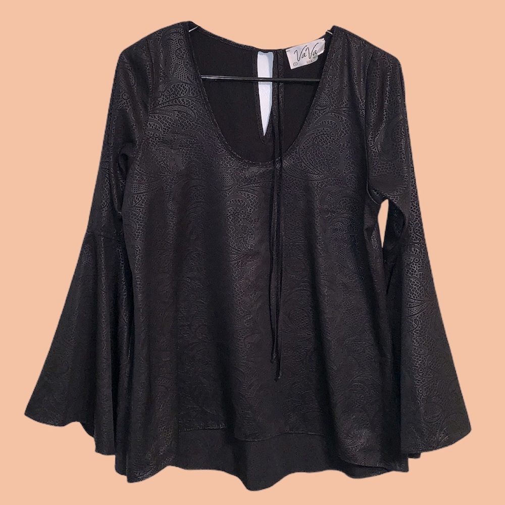 Leather like blouse